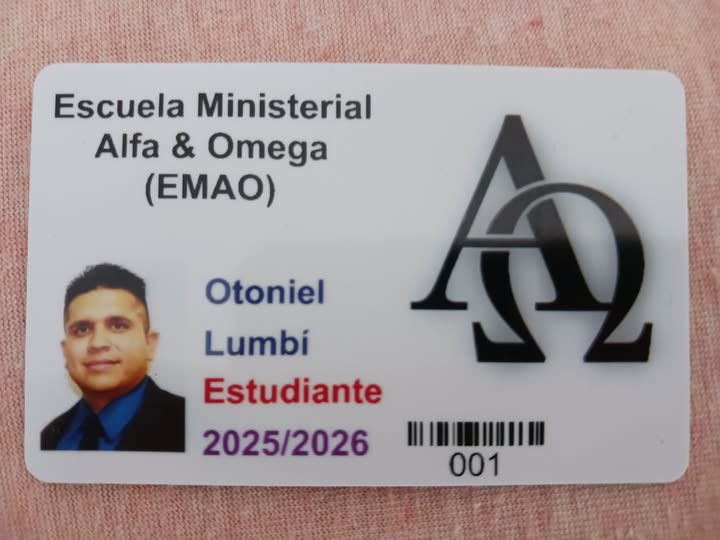 Credencial o Id del instituto biblico